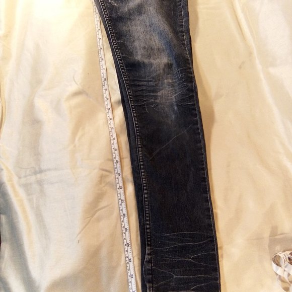 "Paris Blues" Dark Washed Slightly Distressed Jeans Size 7 Skinny - Picture 9 of 11